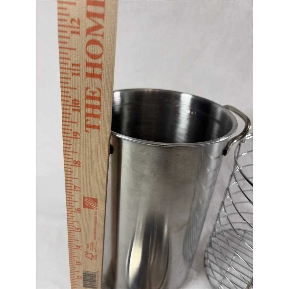Stainless Steel Tall Vegetable Steamer With Wire Basket Asparagus Corn Pasta GUC